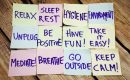 Rest and Relaxation post it notes